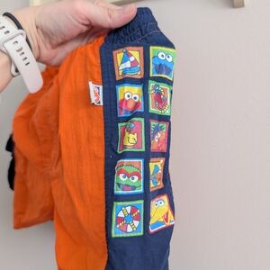 Sesame Street Orange and Blue Kids Swim Trunks